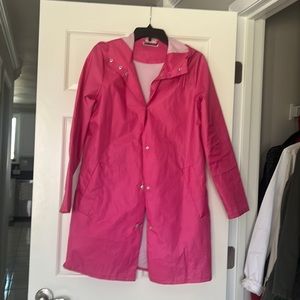 Unlined hot pink rain coat great condition